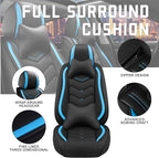 CTDS Car Seat Covers for Chevy Tahoe 2000-2026, Stylish Sport Seat Cover, Premium Nappa Leather Car Seat Cover. Automobile Seat Covers Sets.(Luxury 5 Seats/Black Blue)