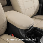 coverdream Rav4 Seat Covers Custom Fit for 2019-2025 Toyota RAV4 LE,XLE,XLE Premium,Limited SUV,Fully Covered,Luxury Waterproof Leather Car Seat Protector(Full Set,Beige)