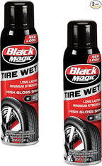 Black Magic 120270 Tire Wet Spray, Weather & Rinse-Resistant Formula that leaves Tires looking Wet, Black & Glossy in One Spray, 14.5 Fl. Oz. (Pack of 2)