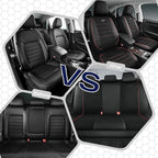 Skechers Air-Cooled Memory Foam Seat Covers,Mesh Thick Car Seat Covers,Piping Leather Car Seat Cover Full Set,Airbag Compatible,Automotive Comfort Universal Fit Most Cars,Vans,Trucks,SUV,Red