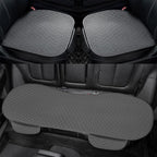 Linen Car Seat Covers, Back Seat Cover for Cars Include 1 Pair Front Car Seat Cover Protectors and 1 Rear Bench Cover with Breathable Linen and Non-Slip Universal Fits SUVs,Cars,Sedans (Deep Grey)