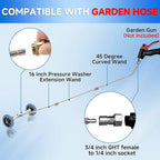 RIDGE WASHER 16 Inch Undercarriage Car Washer, Pressure Washer Under Car Cleaner with 3 Pcs Extension Wand, 4000 PSI
