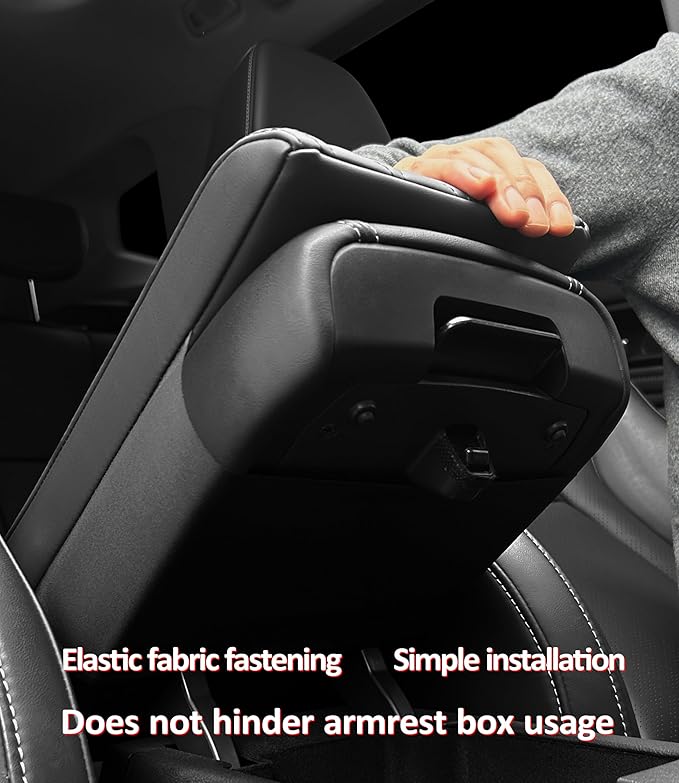 Car Center Console Cover/pad PU Leather,Universal Armrest mat, Adjust Driving Posture Cushion,Protector Box,Memory Foam,Relieves Shoulder/arm Fatigue,Boosting Driving Safety