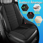 Car Seat Cushion with Back Support Pillow, Comfy Lumbar Support & Seat Cushion, Memory Foam Driving Pillow for Back-Sciatica Pain Relief, Auto Pad Suitable for Car, Truck, SUV - Black