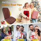 kingphenix 5-Piece Memory Foam Car Seat Cushion Set with Full Back Support Pillow, Comfort for Long Drives & Road Trips, Universal Automotive Comfort for Most Car, Van, Truck, SUV, Brown