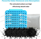 2 Pack Stick On Deodorizing Box, 12 Pack Odor Removing Refills for Trash Can, Activated Charcoal Odor Eliminator for Indoor Kitchen Trash/Diaper Pails/Wardrobe/Shoe Cabinet (Blue)
