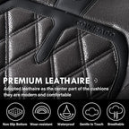 Coverado Car Seat Covers Full Set, 5 Seats Covers for Cars, Car Seat Covers Front Seats Back Seat Covers, Car Seat Protector Luxury Leathaire Waterproof Seat Cushions Universal Fit Most Cars Black