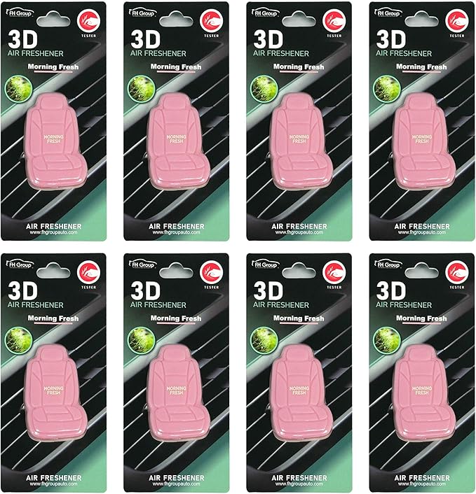FH Group Air Freshener Vent Clips, Mini Car Seat Covers Design, (Morning Fresh Scent)-8PK