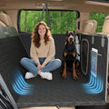 Upgraded Durable Hard Bottom Dog Car Seat Cover with EPE Sponge Cushion, Foldable Dog Rear Seat Protector, Waterproof Pet Car Seat Hammock, Seamless Dogs Back Seat Extender for SUV Truck(XL)