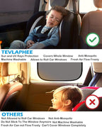 Tevlaphee Car Sunshade Kids, Universal Sun Visor Car Net Sunscreen Baby with Certified UV for Side Window Mesh Material Protects Passenger Baby, Children & Pets(L) (L)