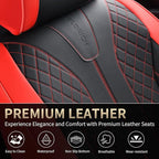 FLORICH Car Seat Covers Front Seats Luxury Faux Leather Waterproof Seat Covers Car Seat Protector Automotive Seat Covers Cushion Universal Fit for Most Cars SUV Trucks, Black&Red