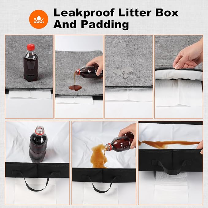 24 x 17 x17 Extra Large cat Carrier up to 30 lbs,for pet car Travel and Long Road Trip,with Curtains and Leakproof Portable Litter Box