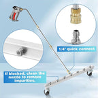M MINGLE 24” Undercarriage Pressure Washer Attachment, Undercarriage Sprayer with 7 Nozzles, Under Car Washer with 3 Pieces Extension Wand, 4000 PSI