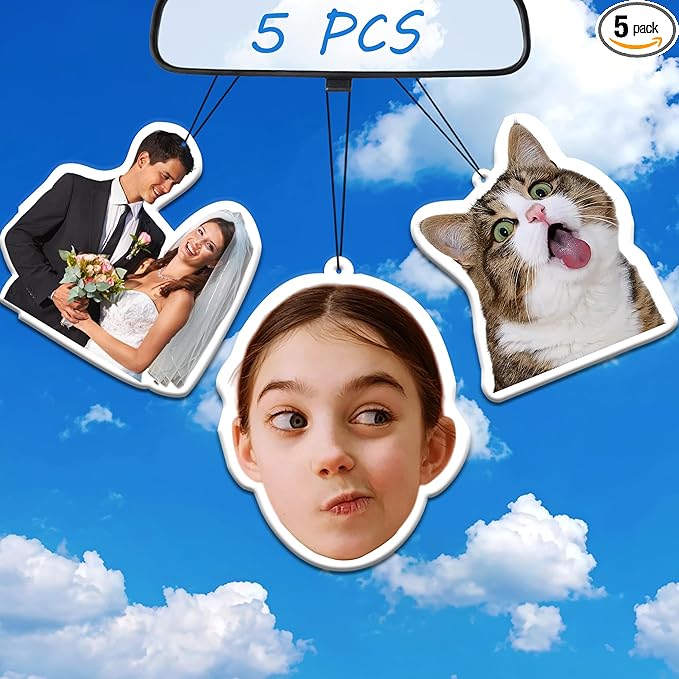 5-500pcs Custom Air Fresheners with Picture, Double Sided Car Air Freshener with 20 Scents, Personalized Gifts for Valentine's Day Birthday Anniversary (Irregular)