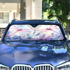 xigua Watercolor Dragonflies Car Windshield Sunshade Foldable Front Window Sun Visor Protector for Car,SUV,Truck - Keep Vehicle Cool,55 x 27.6 Inch