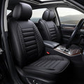 OASIS AUTO Car Seat Covers Front Seats Premium Waterproof Faux Leather Cushion Universal Accessories Fit SUV Truck Sedan Automotive Vehicle Auto Interior Protector (OS-001 Black)