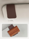 Patented Leather Car Air Freshener Visor Clip, Compatible with Drift Wood or Stone Car Freshener, Magnetic Design, Gentle on Sun Visors, Ideal for Modern & Electric Vehicles, Brown (Clip Only)