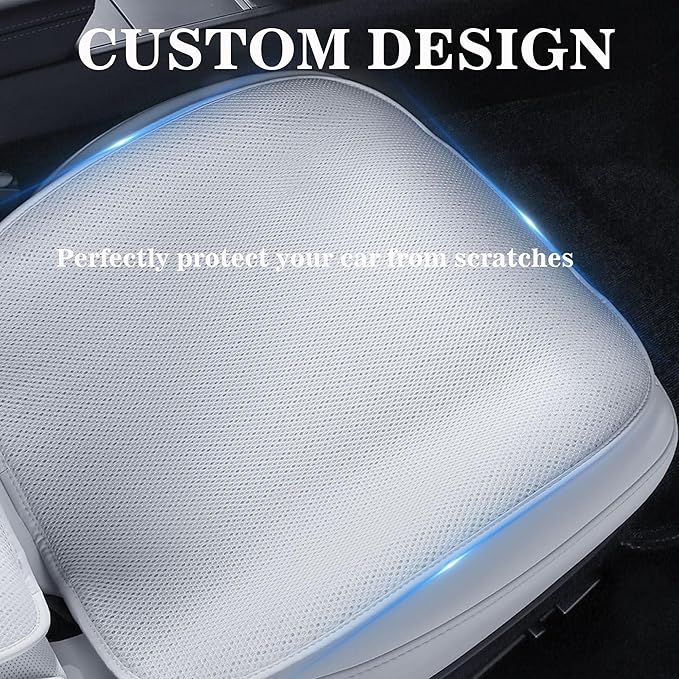 Car Seat Cushion Covers Full Set Front Rear for Tesla Model 3 Highland 2017-2026 Four Seasons Universal Ice Silk Protector Pad Mat (Without Logo)