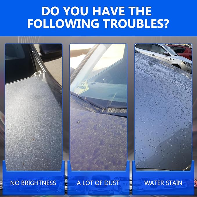 Car Coating Spray,Quick Effect Coating Agent,Quickly Coat Car Wax,Car Scratch Wax Polish Spray Waterless Wash, Oil Film Emulsion Glass Cleaner (1PC+Sponge+Cloth)