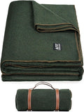 ONETIGRIS Wool Blanket, Camping Wool Blanket–Large, Cozy, Washable,Great for Camping,Outdoors,Car,Sporting Events, Bushcraft Survival Kits 64in x 87in