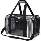 BAGLHER Pet Travel Carrier, Cat Carriers Dog Carrier for Small Medium Cats Dogs Puppies, Airline Approved Small Dog Carrier Soft Sided, Collapsible Puppy Carrier. Grey