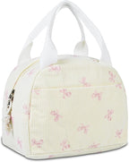 Lunch Bag for Women Insulated Lunch Box Cute Corduroy Lunch Tote Bags Reusable Large Capacity Cooler Bag for Travel Work Picnic