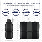 Skechers Air-Cooled Memory Foam Seat Covers,Mesh Thick Car Seat Covers,Piping Leather Car Seat Protector,Airbag Compatible,Automotive Comfort for Most Cars, Vans, Trucks, SUV(Gray,Full Set)