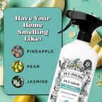 Pet-Pourri Pawsitively Fresh Pet Odor Deodorizer Spray, 16 Fl Oz, Up to 800 Uses, Air + Fabric Odor Remover with Essential Oils & Plant Based Ingredients, Vet Recommended, Pineapple, Jasmine & Pear