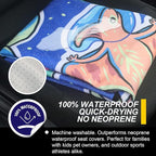 Back Seat Cover for Car Trucks Van SUV,Waterproof Rear Bench Towel Seat Covers for Dogs and Kids,Automotive Backseat Protector (Cartoon Dinosaur)