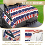 YOKYHOM American Flag Golf Cart Seat Covers for 2/4-Seater, Patriotic USA Seat Towel Blanket Keeps Seats Cool & Clean for Summer, Microfiber Fits EZGO, Club Car, Yamaha, 51"x31"