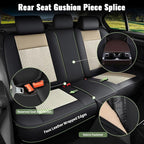 Car Seat Covers Full Set for Nissan Murano 2011-2025 2026 - Breathable Cooling Ice Silk Leather Seat Cover - 5 Seats Vehicle Seat Cushion Protector Auto Accessories (Black&Beige)