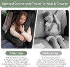 HIGOGOGO Washable Travel Pillow, Car Pillow for Kids & Adults, Travel Pillows with Removable Soft Cover and High-Support Foam, Fix Neck and Body Sitting/Sleeping on The Trip, Black