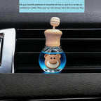 2 Pack Car Air Freshener Diffuser, Refillable Empty Glass Bottles with Vent Clip & Wooden Lid, Drift Car Air Freshener for Essential Oils, Long Lasting Car Scent Fresheners-A1