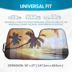 BDK Golden Sunset Beach Front Windshield Sun Shade Accordion Folding Cute Car Window Shades for Truck & Car Sunshade Shield for Sun UV Rays - Visor Protector Keeps Your Vehicle Cool - 58 x 27 inches