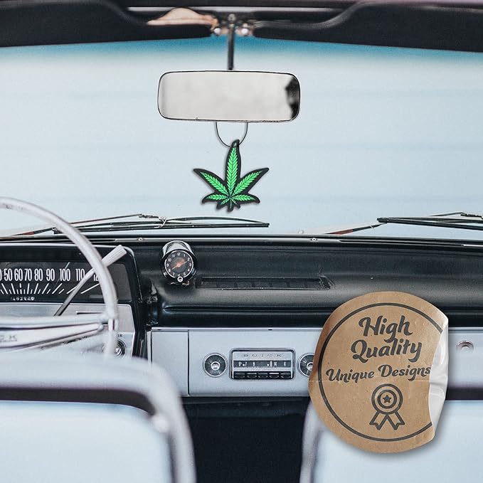 Funny Naughty Unique Car Air Fresheners Scented With Premium Oils By Fresh Fresheners (Weed Leaf)