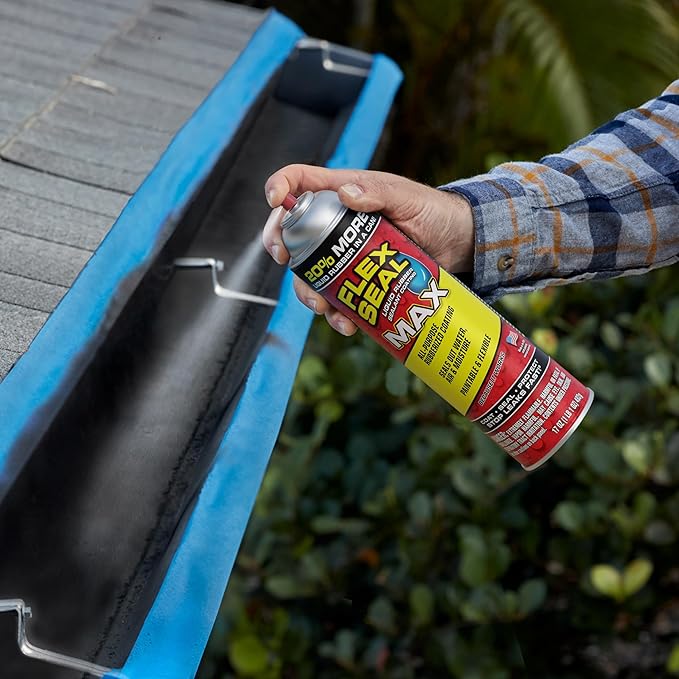Flex Seal MAX, 17 oz, 1-Pack, White, Stop Leaks Instantly, Waterproof Rubber Spray On Sealant Coating, Perfect for Gutters, Wood, RV, Campers, Roof Repair, Skylights, Windows, and More