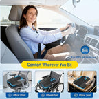 Car Seat Cushion: Ergonomic Memory Foam Cushion for Driving and Long Drives, for Sciatica and Back Pain, Seat Pillow for Car, Truck, Office Chair, Home, Wheelchair- Black