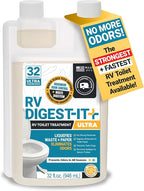 Unique RV Digest-It Ultra RV Toilet Treatment, 32 Uses, Super Concentrated - Eliminates Smells and Liquifies Waste, Easy-Measure Extra-Strength Preventive Bio-Enzymatic Holding Tank Treatment (32 oz)