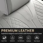 FLORICH Seat Covers, Car Seat Covers Front Seats Faux Leather Automotive Seat Covers Luxury Waterproof Car Seat Cover Protectors Universal Fit for Most Cars SUV Trucks, Gray