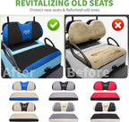 10L0L Golf Cart Seat Covers Universal for Yamaha G29 Drive2 Club Car Precedent Tempo Standard Front Seats, Breathable Mesh Bench Seat Cover, No Drilling Seat Cushion - All-Season Comfort