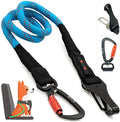 Dog Seat Belt for Car | Universal Pet Car Seatbelt with Reflective Climbing Rope, Aviation Aluminum Carabiner with 360° Swivel & Auto-Lock, Secure Safety Restraint (Trail Blue 360°)