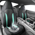 CAR PASS Bucket Car Seat Cover, Breathable 3D Air Mesh-100% Sporty Fabric Front Seats, Airbag Compatible, Universal Fit Automotive SUV Truck Sedan Vans Women, High Back Two Front 2 Piece, Black Mint