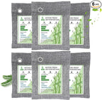 6 Pack Activated Charcoal Odor Absorber. Nature Fresh Bamboo Charcoal Air Purifying Bag Home Closet Air Freshener Deodorizer and Moisture Eliminator, Purifier for Closet, Shoe, Car Air freshener
