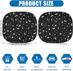 Moukeren 2 PCS Windshield Sun Shade for Car Foldable Window Covers for Car Accessories Reflect UV Sun Heat Protector for Universal Cars SUV Truck RV (Star Moon,31.75 x 28.75 Inch)