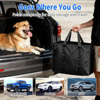 Back Seat Extender,Dog Car Seat Cover with Hard Bottom,Waterproof Dog Hammock for Car Pet Backseat Protector,Anti Scratch, Easy to Clean Holds 400lbs (Hammock with Bed Mat)