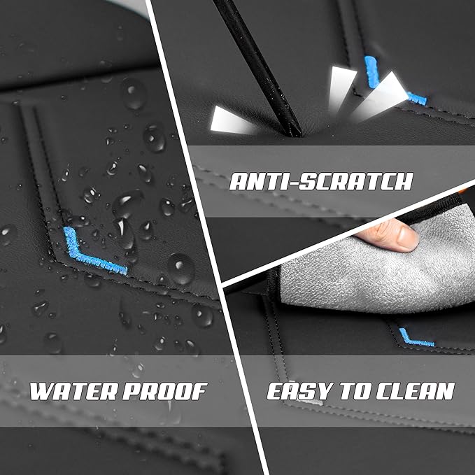 Car Seat Covers Fit for Toyota rav4 2000-2026, Stylish Sport Seat Covers, Waterproof Wear-Resistant Premium Nappa Leather Car Seat Cover.(2 Pcs Front/Black Blue)