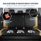 Skechers Memory Foam Car Seat Covers, Leather High Back Seat Covers Quilting Design,Waterproof Sports Car Seat Covers Full Sets,Airbag Compatible, Universal Fit for Most Cars, SUVs,Trucks,Beige
