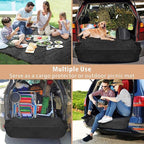 F-color SUV Cargo Liner for Dogs, Upgraded Extra Large Water Resistant Pet Cargo Cover Dog Seat Cover Mat for SUVs with with Bumper Flap for Full-Size SUVs Vans, Black