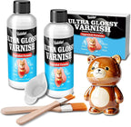Air Dry Clay Glaze - 200ml/7oz Upgraded Ultra-Gloss Varnish Sealant, High Gloss Finish, Prevent Scratch Resistant, Yellowing, Waterproof - Clay Varnish for Pottery, Polymer Clay, Acrylic Painting