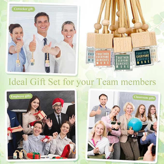 30 Pcs Christmas Team Gifts Bulk for Staff Appreciation Small Thank You Empty Hanging Car Air Freshener Diffuser Together Everyone Achieves More Gifts for Employee Nurse Teachers Coworker